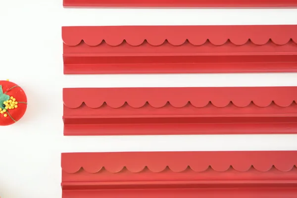 Painted Red Scalloped Wooden Racks