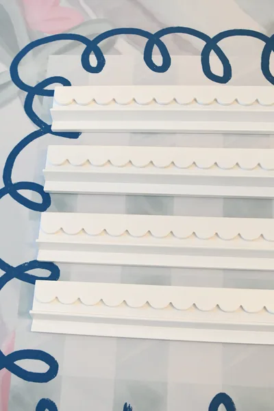 White Scalloped Wooden Racks
