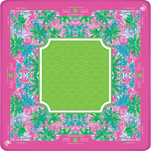 Palm Beach Tropical Pink Lime Mahjong Mat