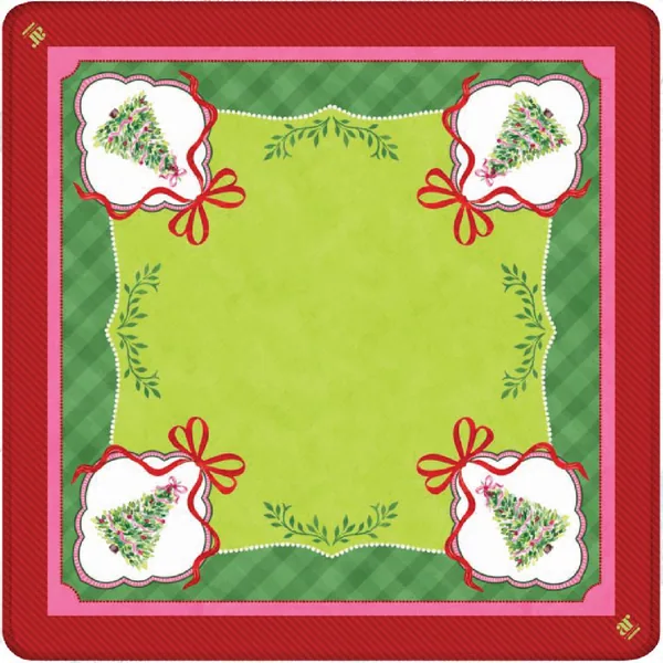 Watercolor Christmas Tree Mahjong Mat