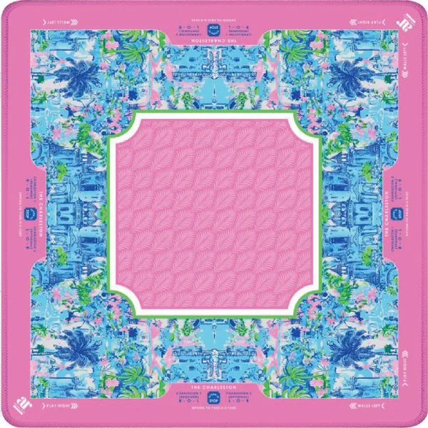 Palm Beach Pink Cabana Blue Mahjong Mat