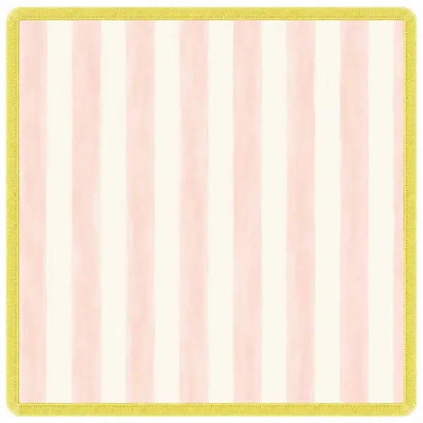 Cabana Mahjong Mat – Pink & Ivory with Citrus Fringe