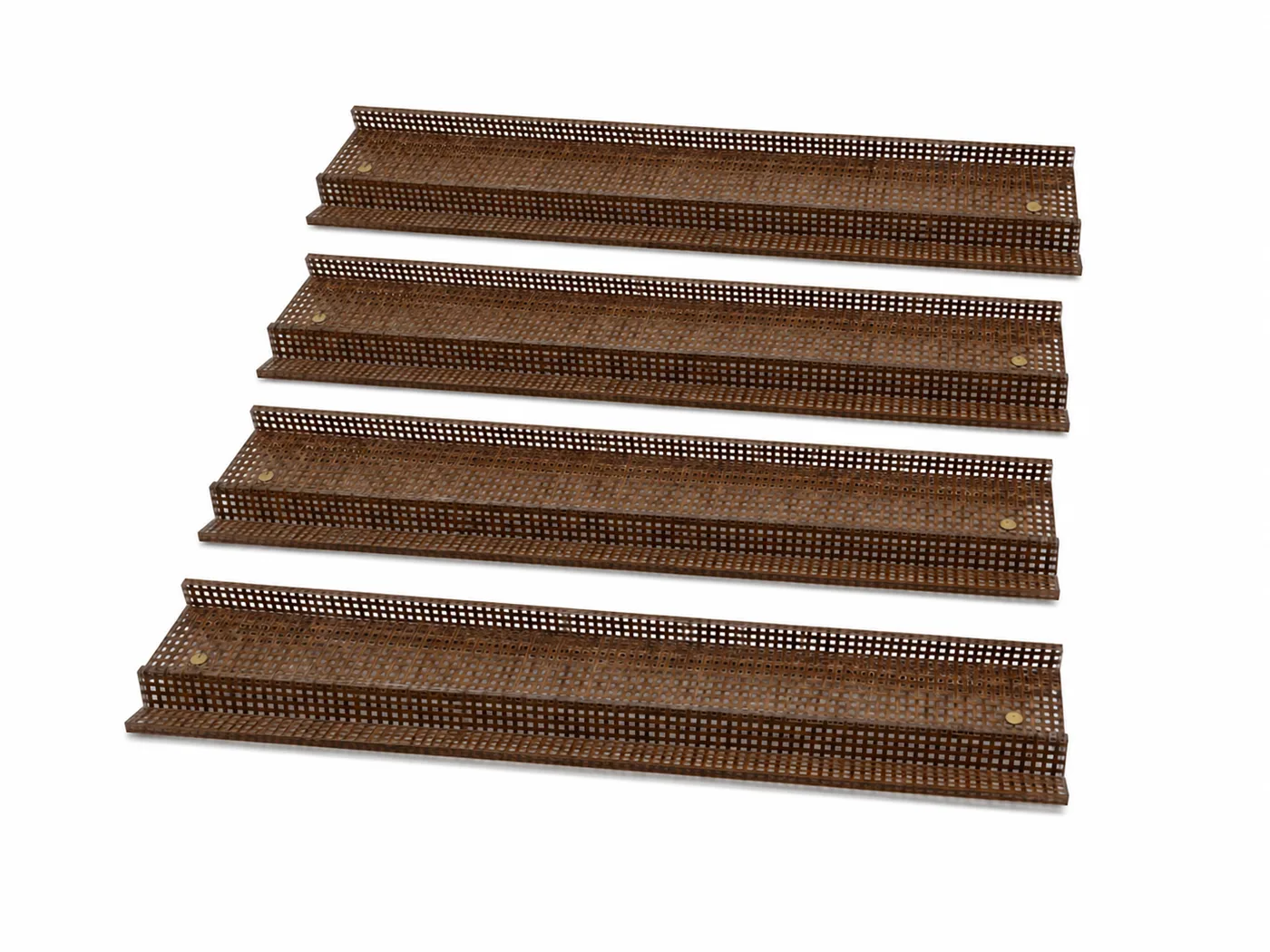 Horizon Mahjong Rack & Pusher – Chocolate Woven Rattan (Set of 4)