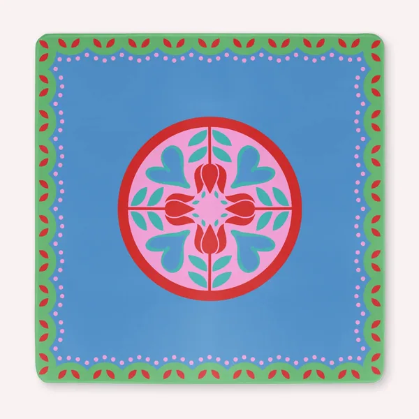 Peppermint Bloom Mahjong Mat (Hearts & Flowers)