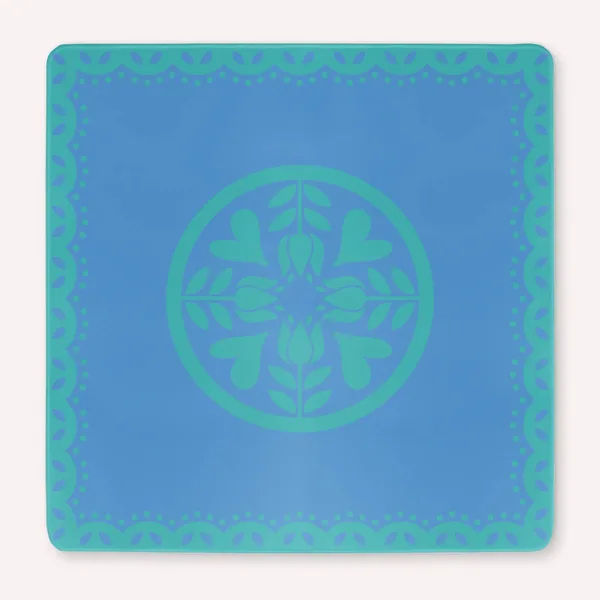 Azure Bloom Mahjong Mat (Hearts & Flowers)