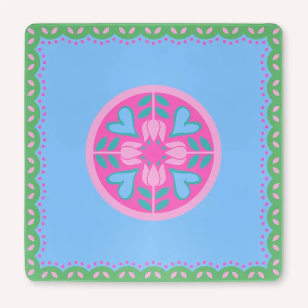 Pastel Garden Mahjong Mat (Hearts & Flowers)