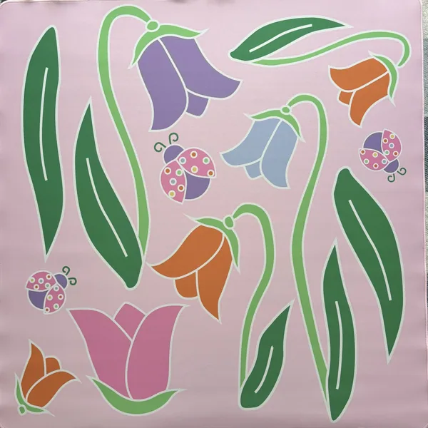 Classic Tulips and Ladybugs Pastel Mat
