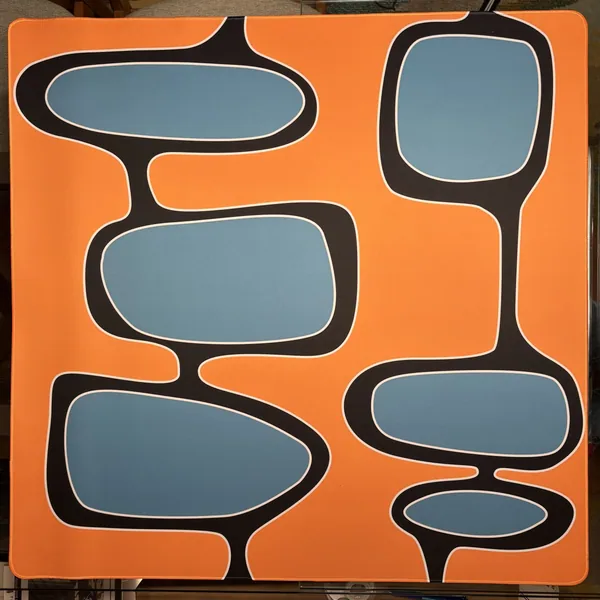 Abstract Atomic Mat in Turquoise and Orange