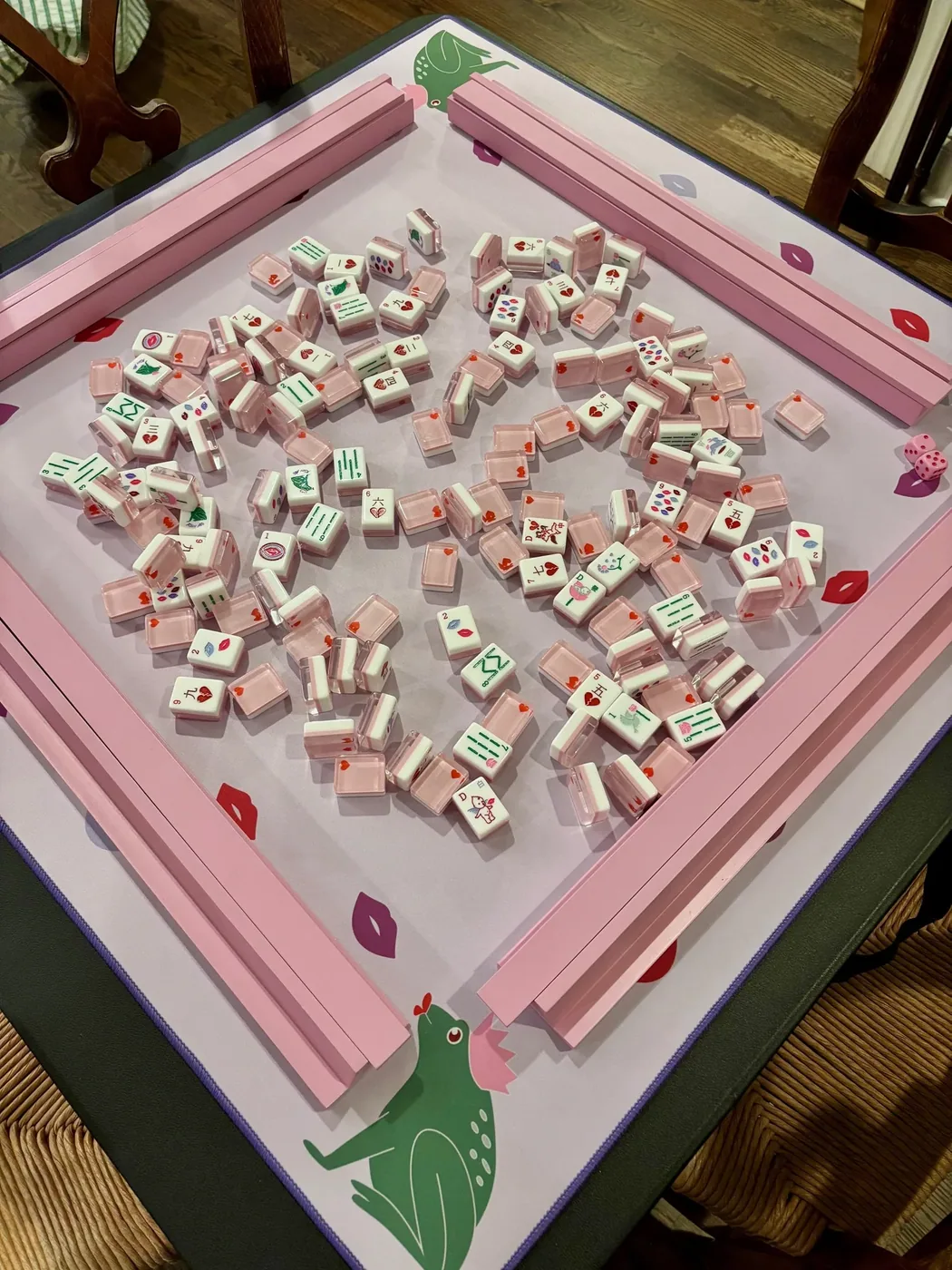 LOVE Tile Set with Petal Pink Back and Red Heart