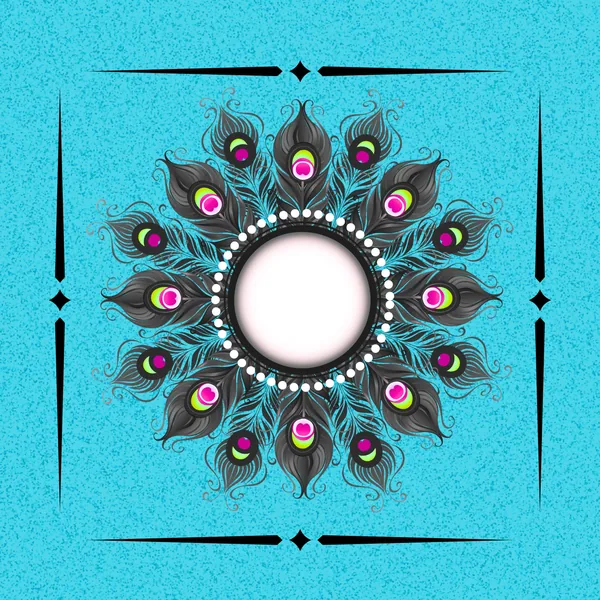 Neon Peacock Circle Neoprene Mat
