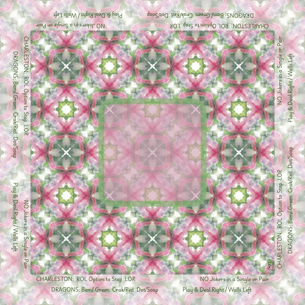 Pink and Green Pattern no. 28 (with Directions) Leatherette Mat