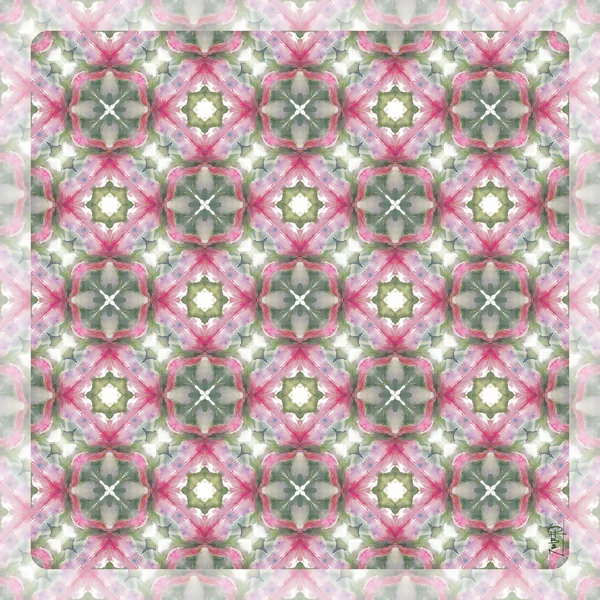 Pink and Green Pattern no. 28 Leatherette Mat