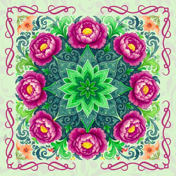 Peonies Burst Neoprene Mahjong Mat
