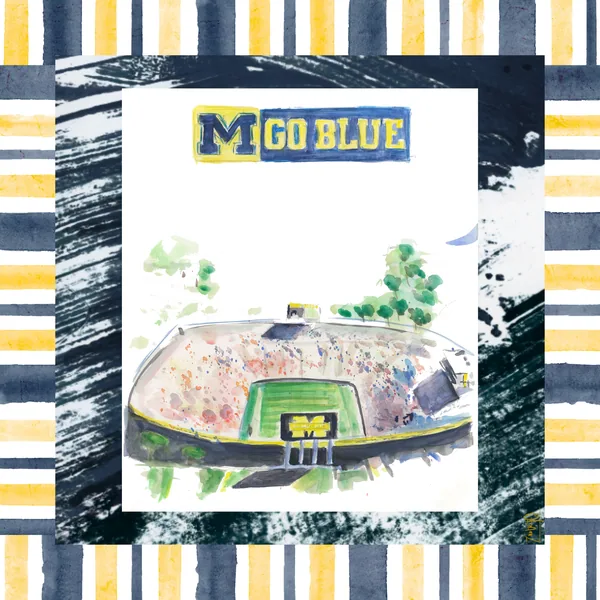 Go Blue! Michigan Artist Collab Mahjong Mat