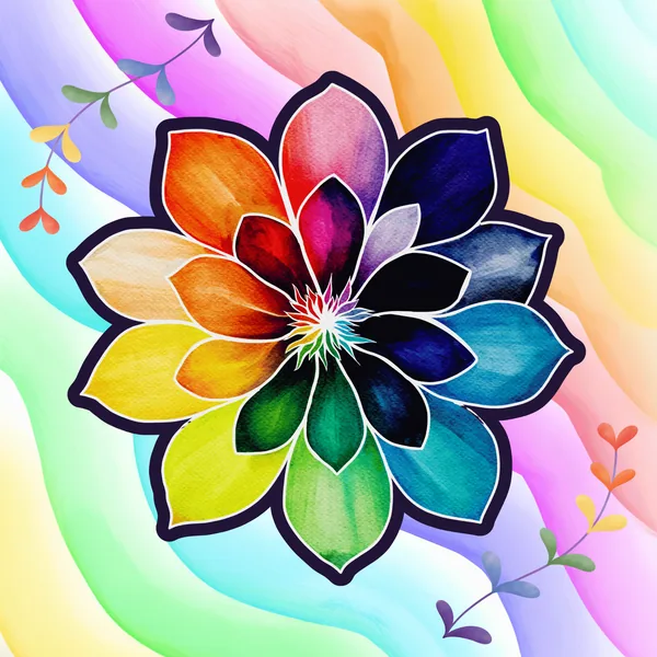 Rainbow Flower Neoprene Mahjong Mat