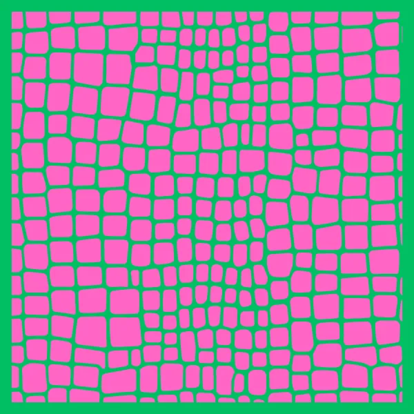 Pink and Green Gator Skin Neoprene Mahjong Mat