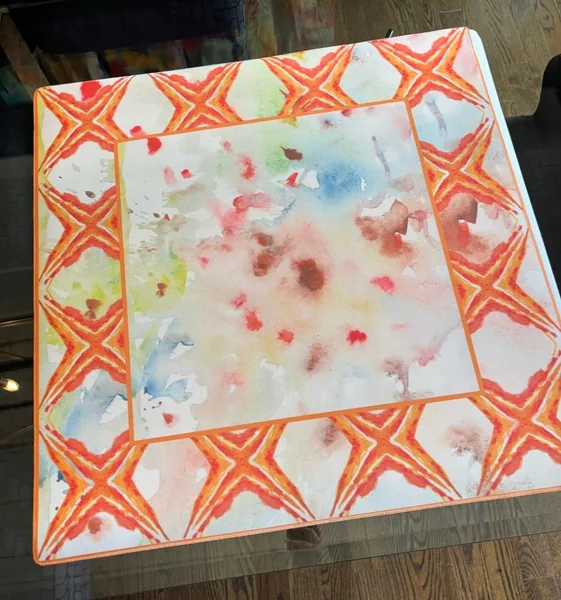 Orange Splatter Star Artist Collab Mahjong Mat