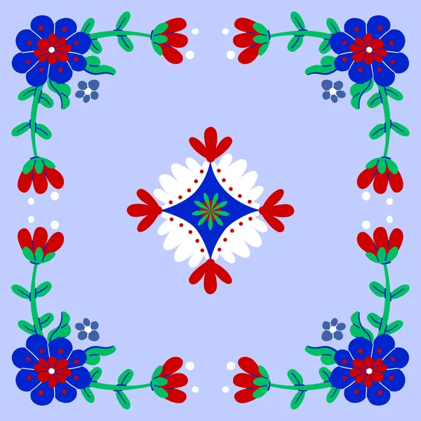 Primary Floral Red and White Mahjong Mat