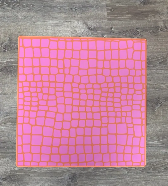 Pink & Orange Gator Neoprene Mahjong Mat