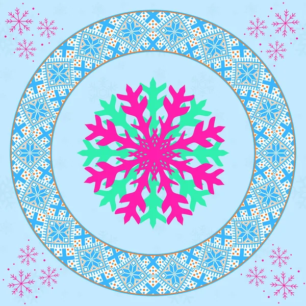 Fair Isle Pink Snowflakes Mahjong Mat Tabletop