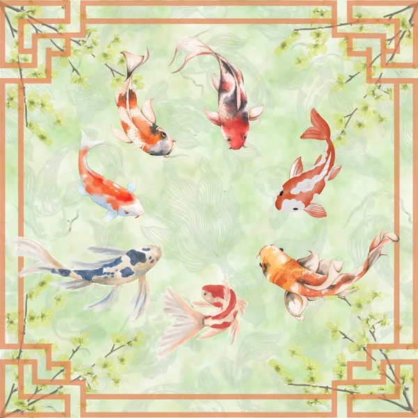 Koi Swimming Mahjong Mat