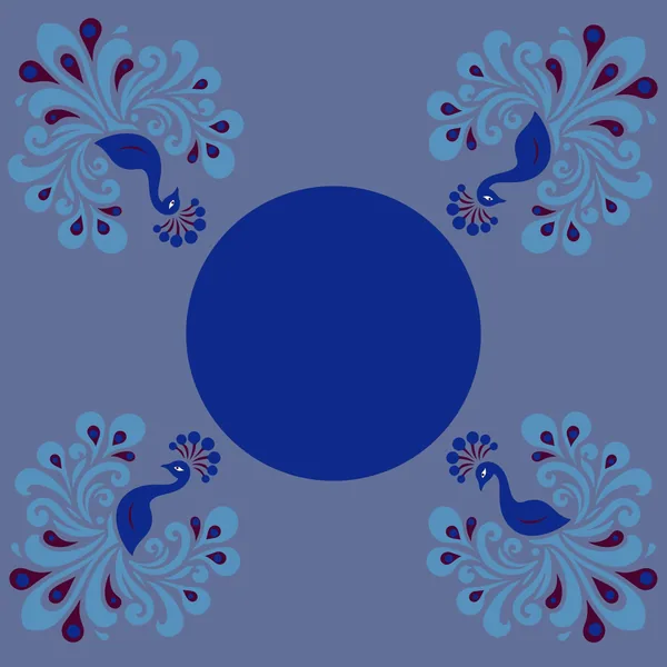 Preppy Peacock Mahjong Mat with Border
