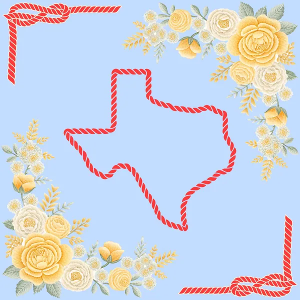 Texas Yellow Rose and Pink Celebration Mahjong Mat
