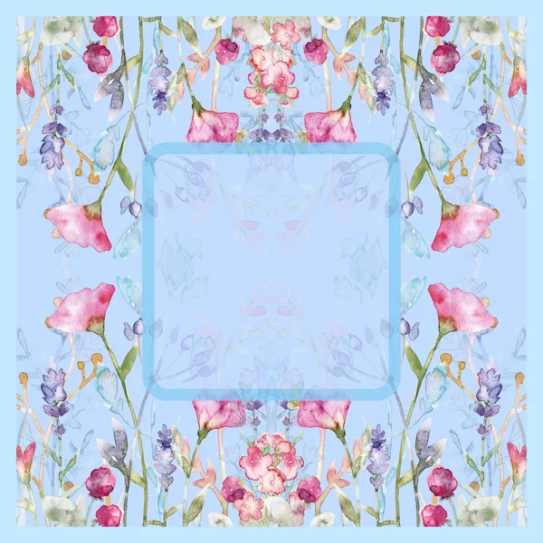 Sky Blue Florals Mahjong Mat