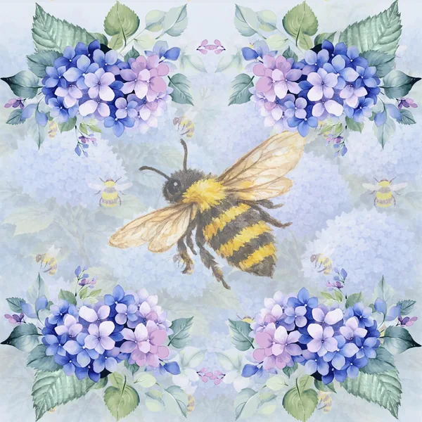 Honeybees and Hydrangeas Mahjong Mat