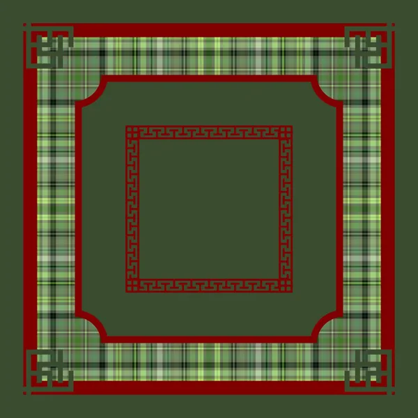 Olive Plaid Mahjong Mat