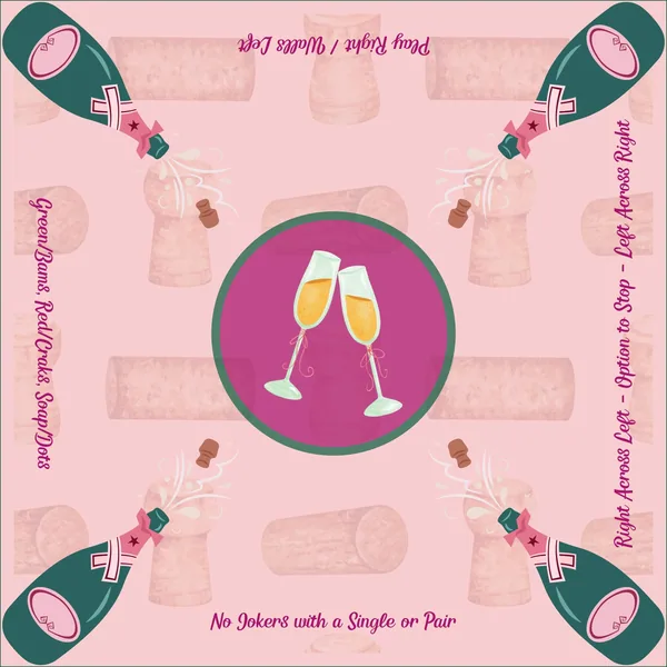Champagne Toast with Instructions Mahjong Mat