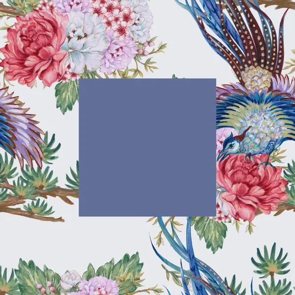 Floral Bam Bird Mahjong Mat: Mahj Game Tabletop