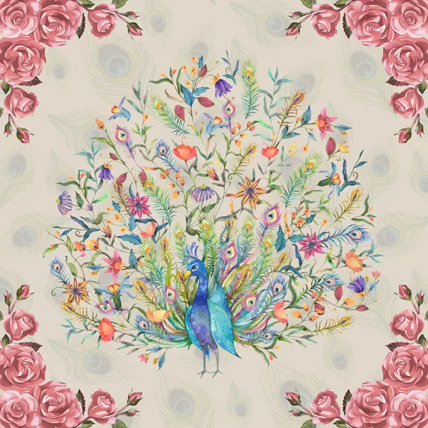 Peacock Rose Mahjong Mat