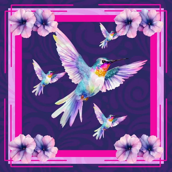 Hummingbird Blossoms Mahjong Mat