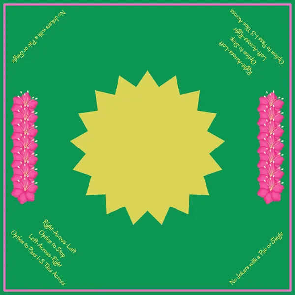 Green Sunshine Mahjong Mat with Instructions