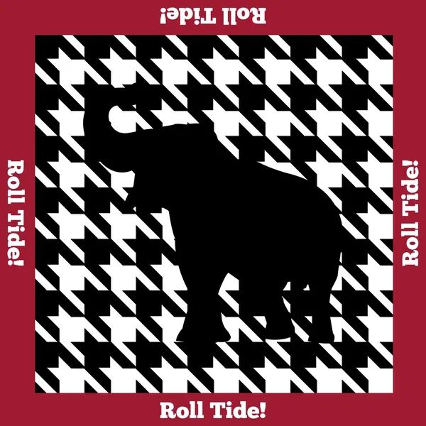 Alabama Elephant Black Mahjong Mat: Mahj Game Tabletop
