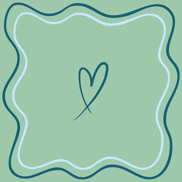 Green and Navy Open Heart Mahjong Mat