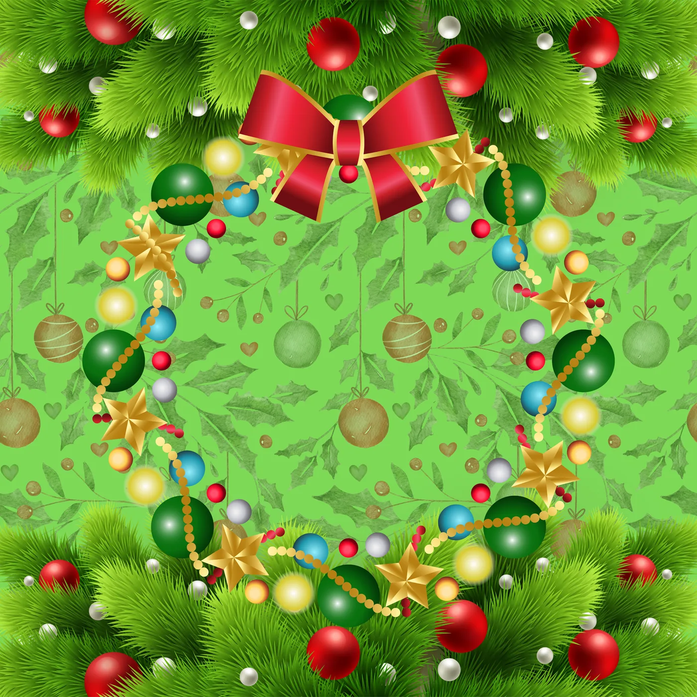 Garland Christmas Neoprene Mat
