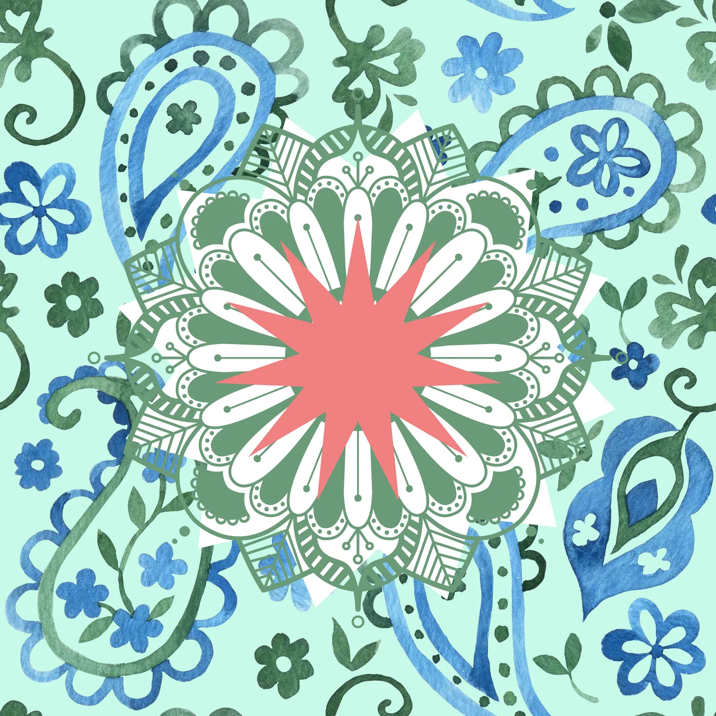 Paisley Petals Neoprene Mat