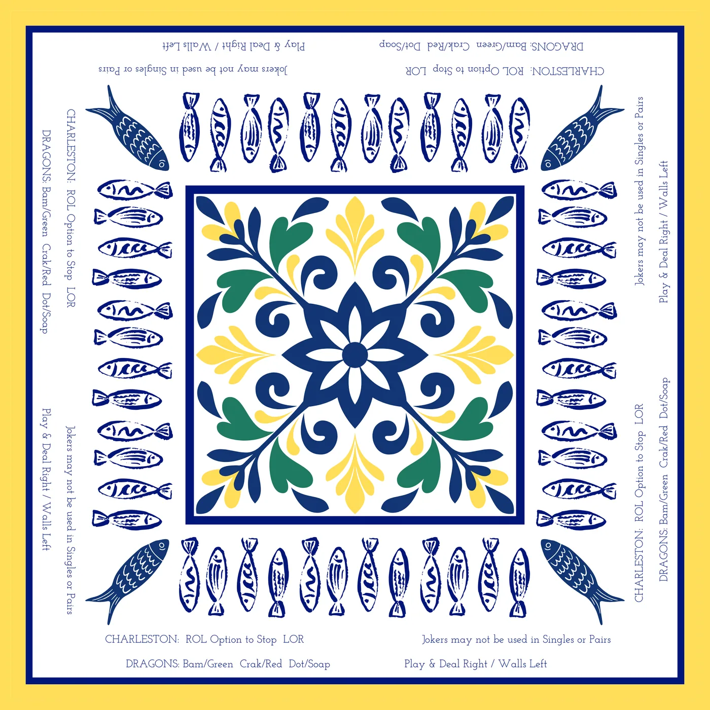 Amalfi Fish with Directions Neoprene Mat