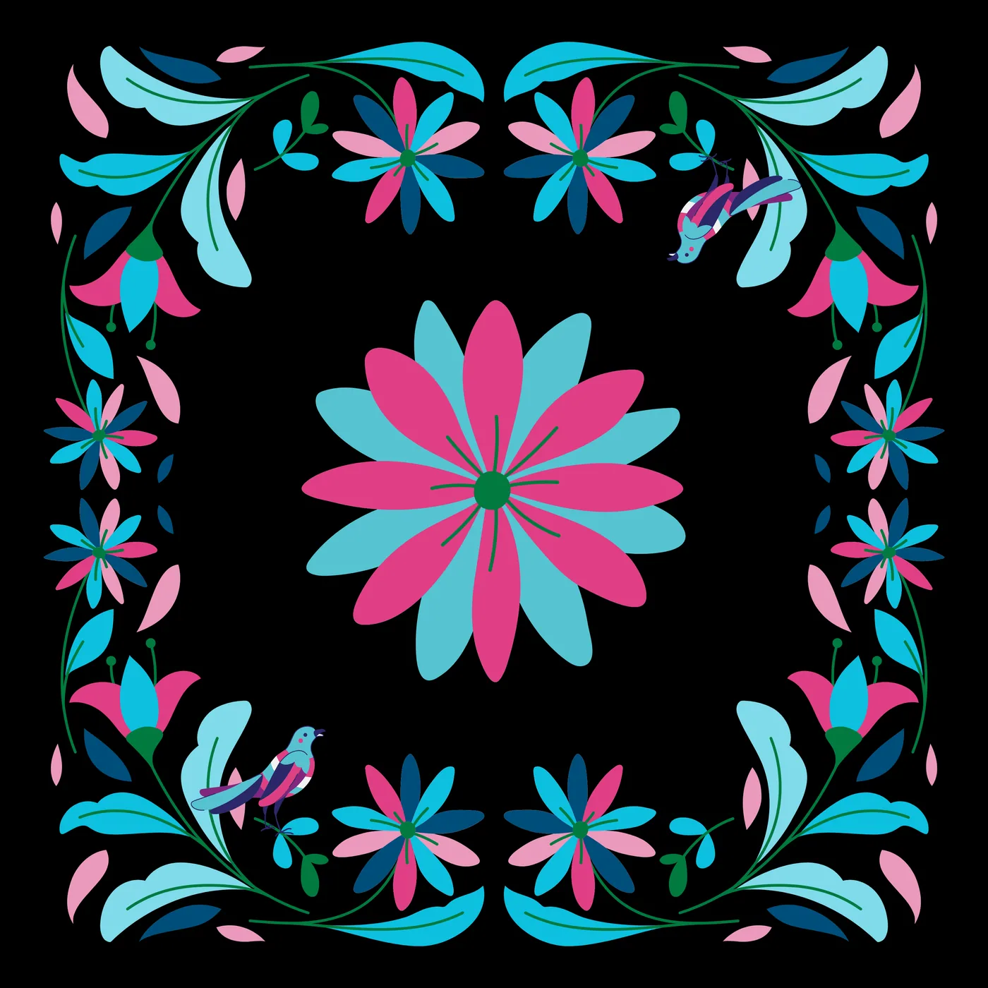 Petals After Dark Neoprene Mat