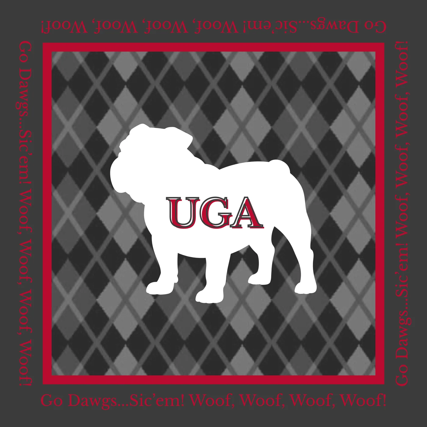 UGA White Bulldogs Mat