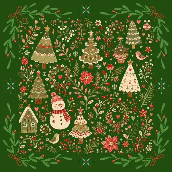 Christmas Village Neoprene Mahjong Mat