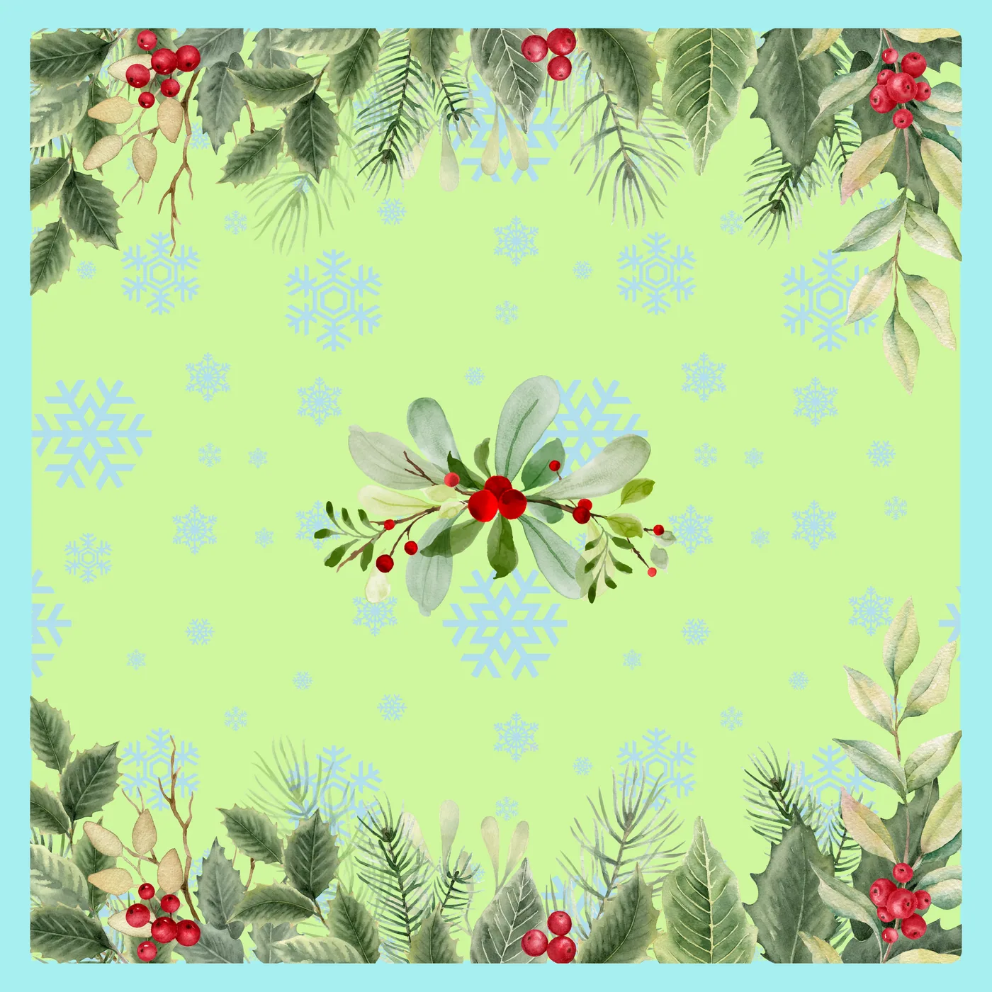 Holly Coastal Christmas Neoprene Mat