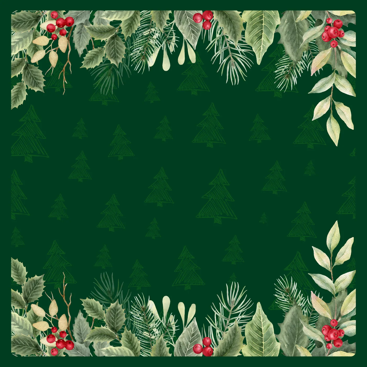 Emerald Night Christmas Neoprene Mahjong Mat