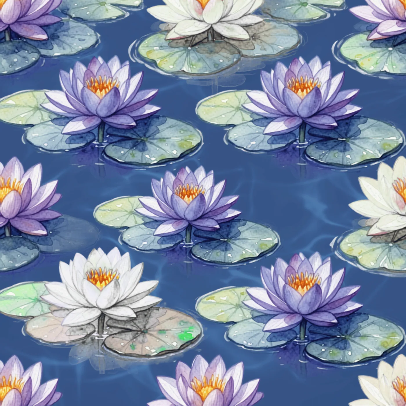 Watercolor Lilies Leatherette