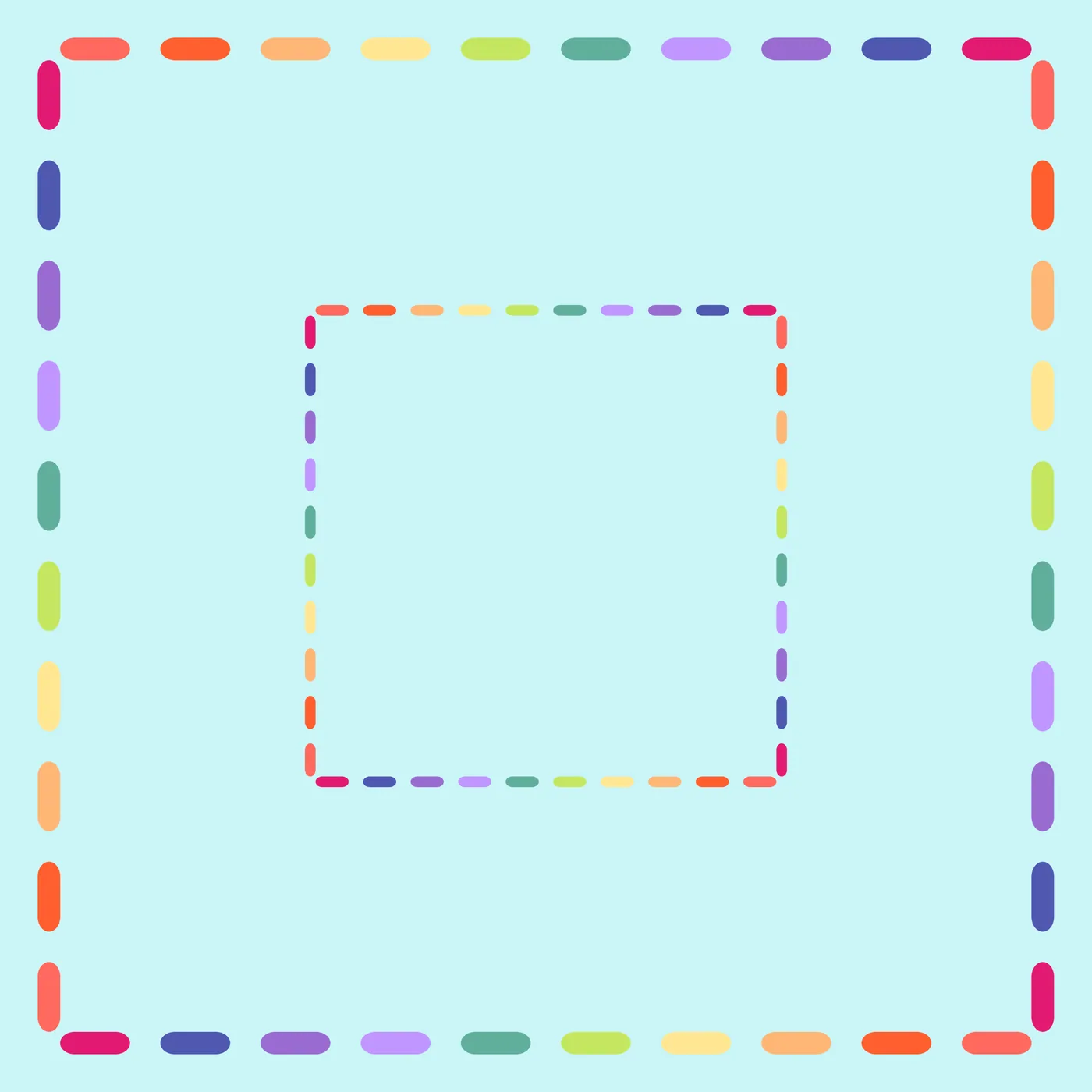 Rainbow Border Neoprene Mahjong Mat