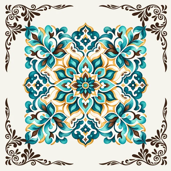 Teal Tapestry Neoprene Mat