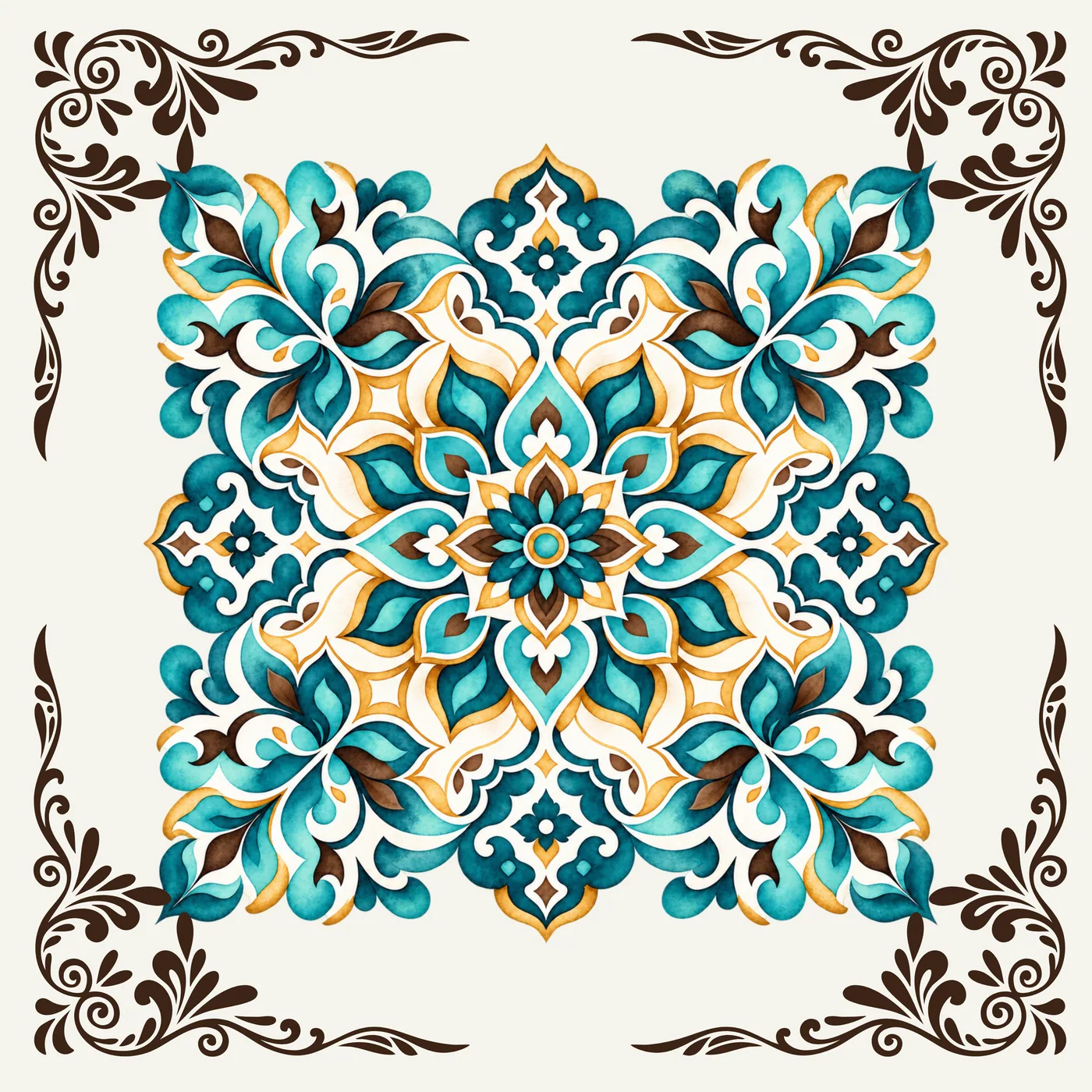 Teal Tapestry Neoprene Mat
