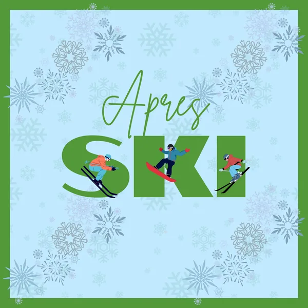Green Apres Skiing with Skiers Neoprene Mahjong Mat